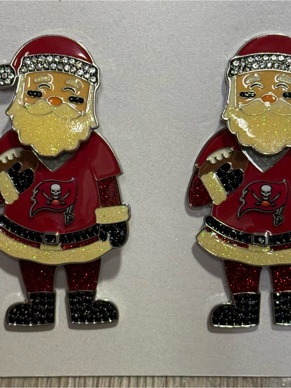 Brand New Tampa Bay Buccaneers BaubleBar Women's Santa Claus NFL Earrings